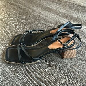 ASOS Black Strappy Sandals with Block Heel